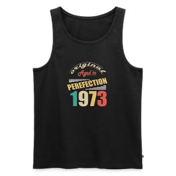 I'm 51 years old | I was born in 1973 - birth - Men's Premium Organic Tank Top - black - Front - AI Model Male 178 light (178cm)