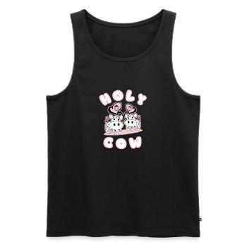 Sacred Cow Strawberries - Men's Premium Organic Tank Top - black - Front - Michal (187cm)