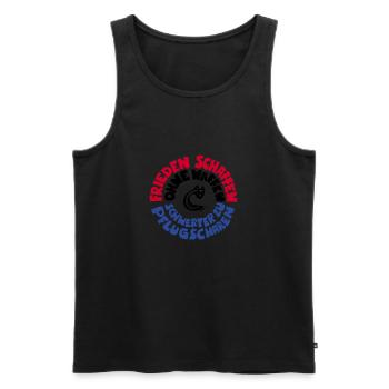 Frieden schaffen ohne Waffen Schwerter Pflugschare - Männer Premium Bio Tank Top - Schwarz - Vorne - Michal (187cm)