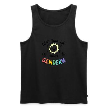 Spruch Gender Gendersprache lustig Geschenk Idee - Männer Premium Bio Tank Top - Schwarz - Vorne - Michal (187cm)