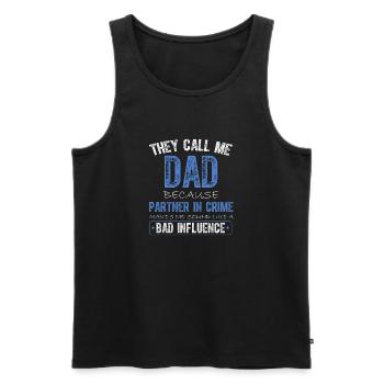 Ils m’appellent papa parce que partenaire dans le crime drôle - Débardeur bio Premium Homme - noir - Devant - Michal (187cm)