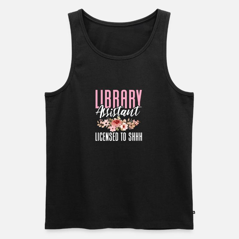 Library assistant Licensed to shhh - Männer Premium Bio Tank Top - Schwarz