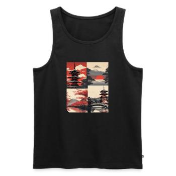 Japan Feelings - Männer Premium Bio Tank Top - Schwarz - Vorne - Michal (187cm)