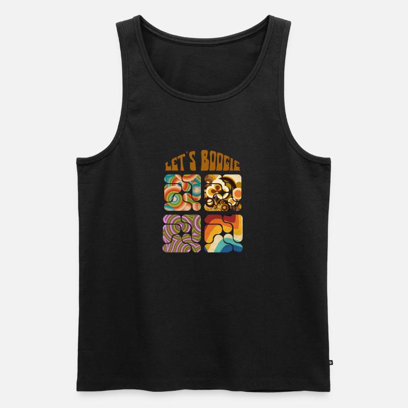 Let's Boogie Retro Muster - Männer Premium Bio Tank Top - Schwarz