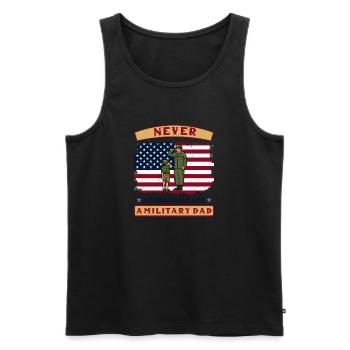 Ne sous-estimez jamais la fête des pères Militaire - Débardeur bio Premium Homme - noir - Devant - Michal (187cm)
