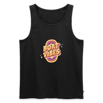 Vintage Groovy Narrowboat Canal Barge Boat Life - Männer Premium Bio Tank Top - Schwarz - Vorne - AI Model Male 178 light (178cm)
