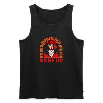 Im Schwarzwald bin ich daheim Wald - Männer Premium Bio Tank Top - Schwarz - Vorne - AI Model Male 178 light (178cm)