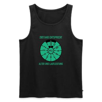 HU - Condition corresponds to age and mileage - Men's Premium Organic Tank Top - black - Front - AI Model Male 178 light (178cm)