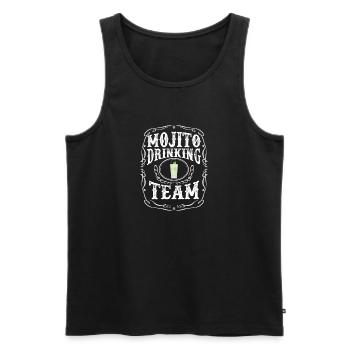 Mojito Drinking Team Cuban Highball Cocktail Drink - Men's Premium Organic Tank Top - black - Front - Michal (187cm)