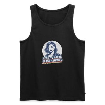 Frauenrechte Female Empowerment zerbrechen Glas - Männer Premium Bio Tank Top - Schwarz - Vorne - Michal (187cm)