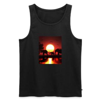 Elephant Wildlife - Männer Premium Bio Tank Top - Schwarz - Vorne - AI Model Male 178 light (178cm)