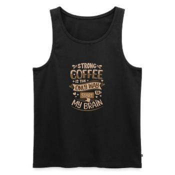 Coffee Lover Barista Quote Cappuccino Expresso - Men's Premium Organic Tank Top - black - Front - AI Model Male 178 light (178cm)