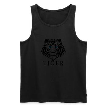 Wild Stunning Blue Eyed Tiger for Animal Lovers - Men's Premium Organic Tank Top - black - Front - Michal (187cm)