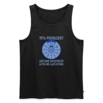HU Zustand entspricht Alter und Laufleistung Auto - Männer Premium Bio Tank Top - Schwarz - Vorne - AI Model Male 178 light (178cm)