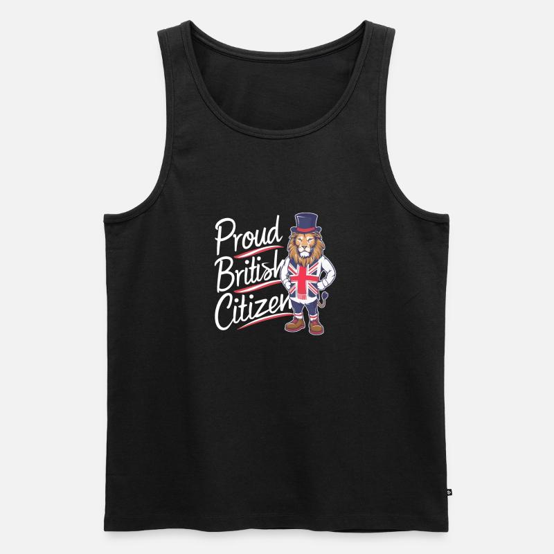 STOLZER BRITISCHER STAATSBÜRGER - Männer Premium Bio Tank Top - Schwarz