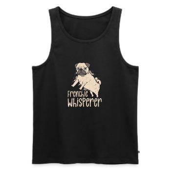 Frenchie Whisperer Propriétaire de bouledogue français - Débardeur bio Premium Homme - noir - Devant - Michal (187cm)