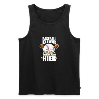 Drôle de dicton : la bière de baseball, c’est pourquoi je suis ici - Débardeur bio Premium Homme - noir - Devant - AI Model Male 178 light (178cm)