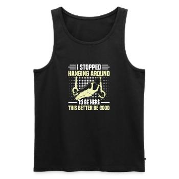 Ring Gymnastics 3 - Men's Premium Organic Tank Top - black - Front - AI Model Male 178 light (178cm)