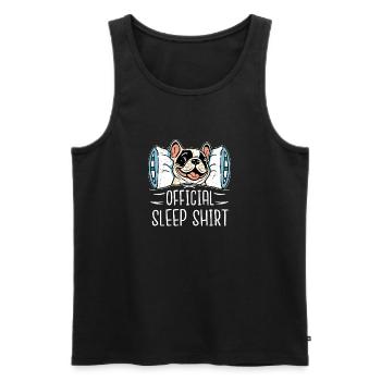 Chemise de couchage officielle propriétaire de chien bouledogue français - Débardeur bio Premium Homme - noir - Devant - Michal (187cm)