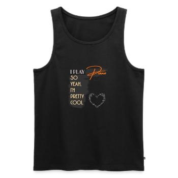 I Play Piano So Yeah I'm Pretty Cool - Men's Premium Organic Tank Top - black - Front - Michal (187cm)