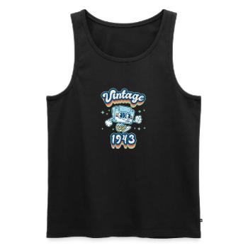 1943 Geburtstag geboren im Jahr 1943 Retro Vintage - Männer Premium Bio Tank Top - Schwarz - Vorne - Michal (187cm)