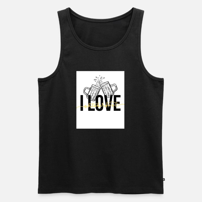 I love - Männer Premium Bio Tank Top - Schwarz