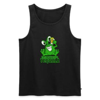 Take Me To Your Tequila T-Shirt Drôle Vert Espace - Débardeur bio Premium Homme - noir - Devant - AI Model Male 178 light (178cm)
