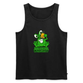 Take Me To Your Whiskey T-Shirt Funny Space Green - Men's Premium Organic Tank Top - black - Front - Michal (187cm)