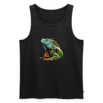Iguana - Men's Premium Organic Tank Top - black - Front - Michal (187cm)