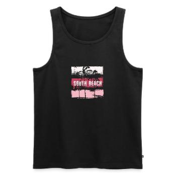 South Beach Florida Vacation Souvenir Abstract - Men's Premium Organic Tank Top - black - Front - AI Model Male 178 light (178cm)