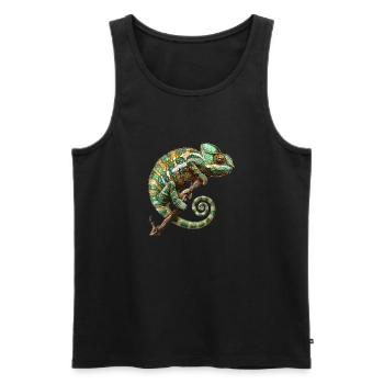 Chamelion Design - Männer Premium Bio Tank Top - Schwarz - Vorne - AI Model Male 178 light (178cm)