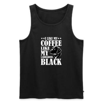 J’aime mon café comme mon labrador. Propriétaire de Black Lab - Débardeur bio Premium Homme - noir - Devant - Michal (187cm)