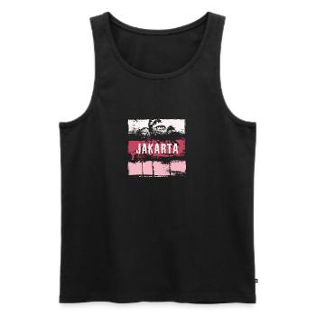 Jakarta Indonésie vacances Souvenir abstrait - Débardeur bio Premium Homme - noir - Devant - Michal (187cm)