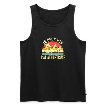 I Can't I Athletics Athlete Runner Funny - Men's Premium Organic Tank Top - black - Front - Michal (187cm)