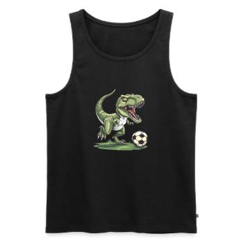 Soccer T Rex - Men's Premium Organic Tank Top - black - Front - Michal (187cm)