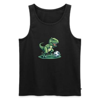 Soccer T Rex - Men's Premium Organic Tank Top - black - Front - Michal (187cm)