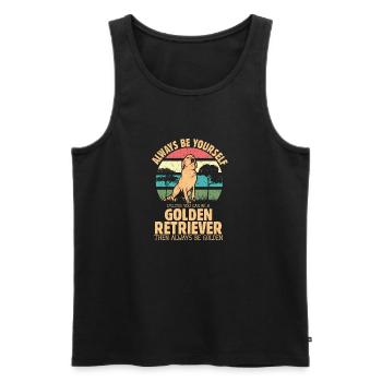 Always Be Yourself Owner Golden Retriever - Men's Premium Organic Tank Top - black - Front - Michal (187cm)