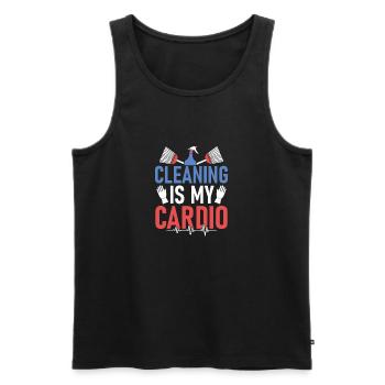 Cleaning Is My Cardio Cleaner Housekeeping - Männer Premium Bio Tank Top - Schwarz - Vorne - Michal (187cm)