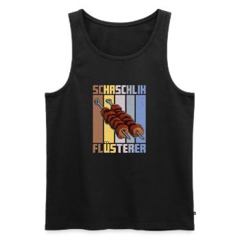 Schaschlik Flüsterer Retro Russland Fleisch - Männer Premium Bio Tank Top - Schwarz - Vorne - Michal (187cm)
