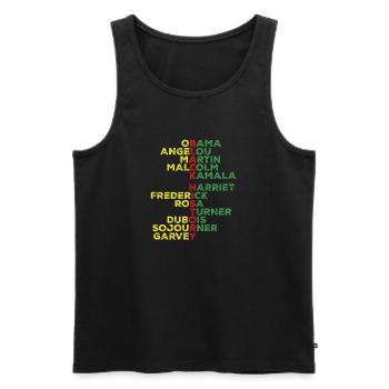 Black History Month Leaders Shirt - Men's Premium Organic Tank Top - black - Front - AI Model Male 178 light (178cm)