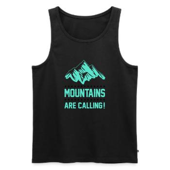mountains berge are calling - Männer Premium Bio Tank Top - Schwarz - Vorne - AI Model Male 178 light (178cm)