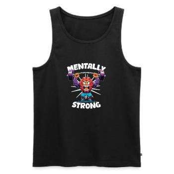 mentalement fort - bien etre - Débardeur bio Premium Homme - noir - Devant - Michal (187cm)