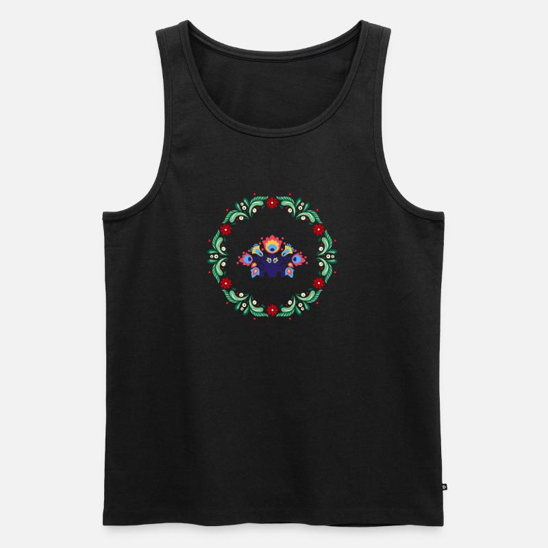 Ich liebe Folk - Männer Premium Bio Tank Top - Schwarz