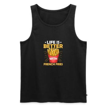 Better Life Formula: Just Add Fries - Männer Premium Bio Tank Top - Schwarz - Vorne - Michal (187cm)