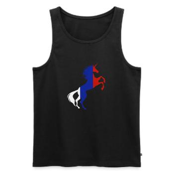 Einhorn Russland Flagge TShirt Magisches Einhorn Russisch - Männer Premium Bio Tank Top - Schwarz - Vorne - Michal (187cm)