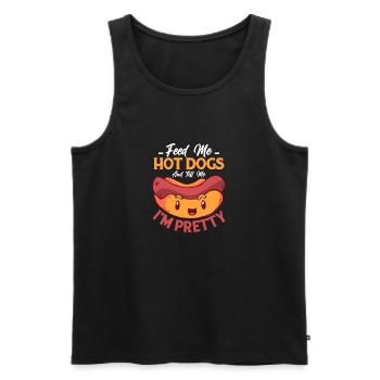 Feed Me Hot Dogs Hotdogs Foodie Wiener - Männer Premium Bio Tank Top - Schwarz - Vorne - Michal (187cm)