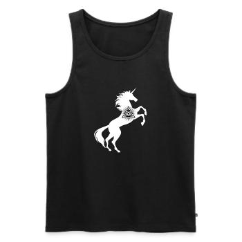 Licorne All Seeing Eye Symbole T-Shirt Jeu de mots magique - Débardeur bio Premium Homme - noir - Devant - Michal (187cm)