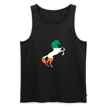 T-Shirt Drapeau Licorne Irlande Licorne Magique Irlandaise - Débardeur bio Premium Homme - noir - Devant - AI Model Male 178 light (178cm)
