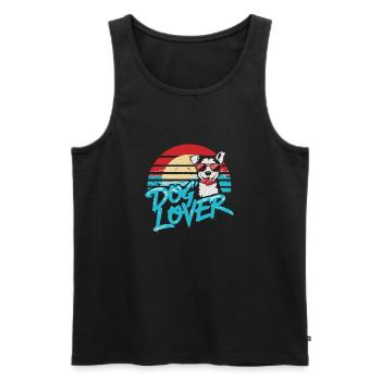 HUNDEFREUND - Männer Premium Bio Tank Top - Schwarz - Vorne - Michal (187cm)