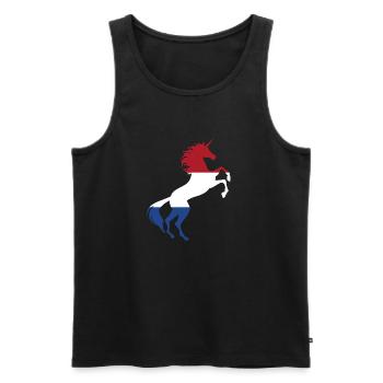 T-Shirt Licorne Drapeau Pays-Bas Licorne Magique - Débardeur bio Premium Homme - noir - Devant - Michal (187cm)